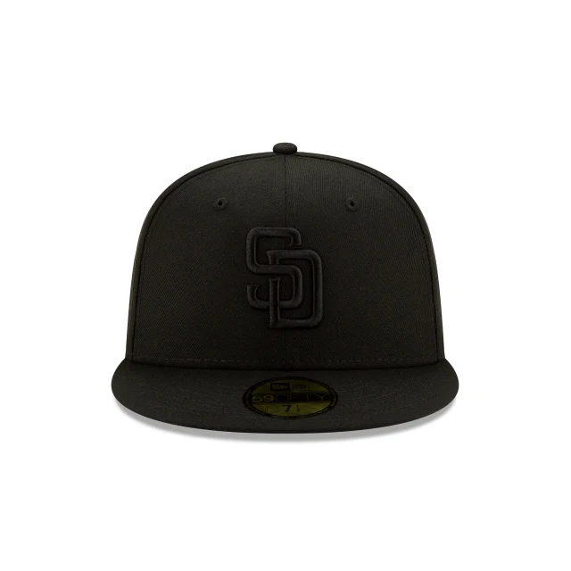 San Diego Padres Basic Black On Black 59FIFTY Fitted Hat