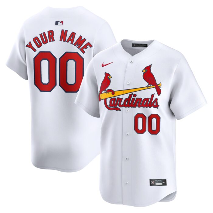 Men’s St. Louis Cardinals Nike White Home Limited Custom Jersey