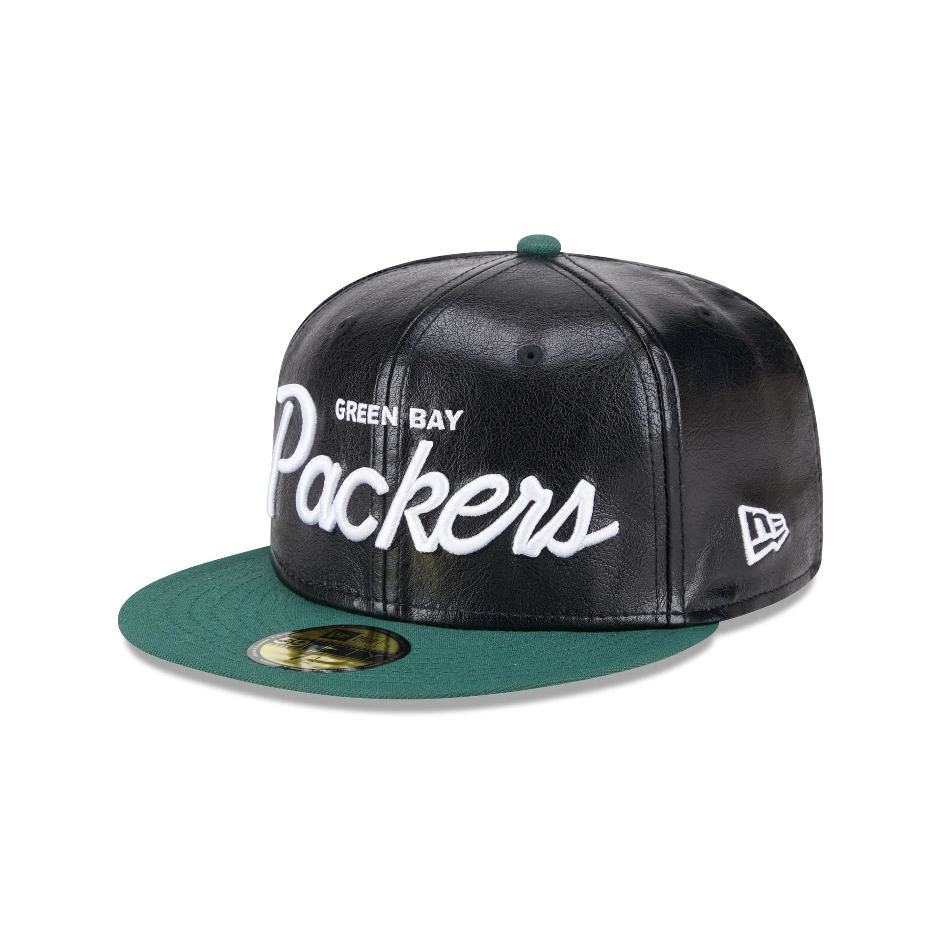Green Bay Packers Faux Leather Crown 59FIFTY Fitted Hat