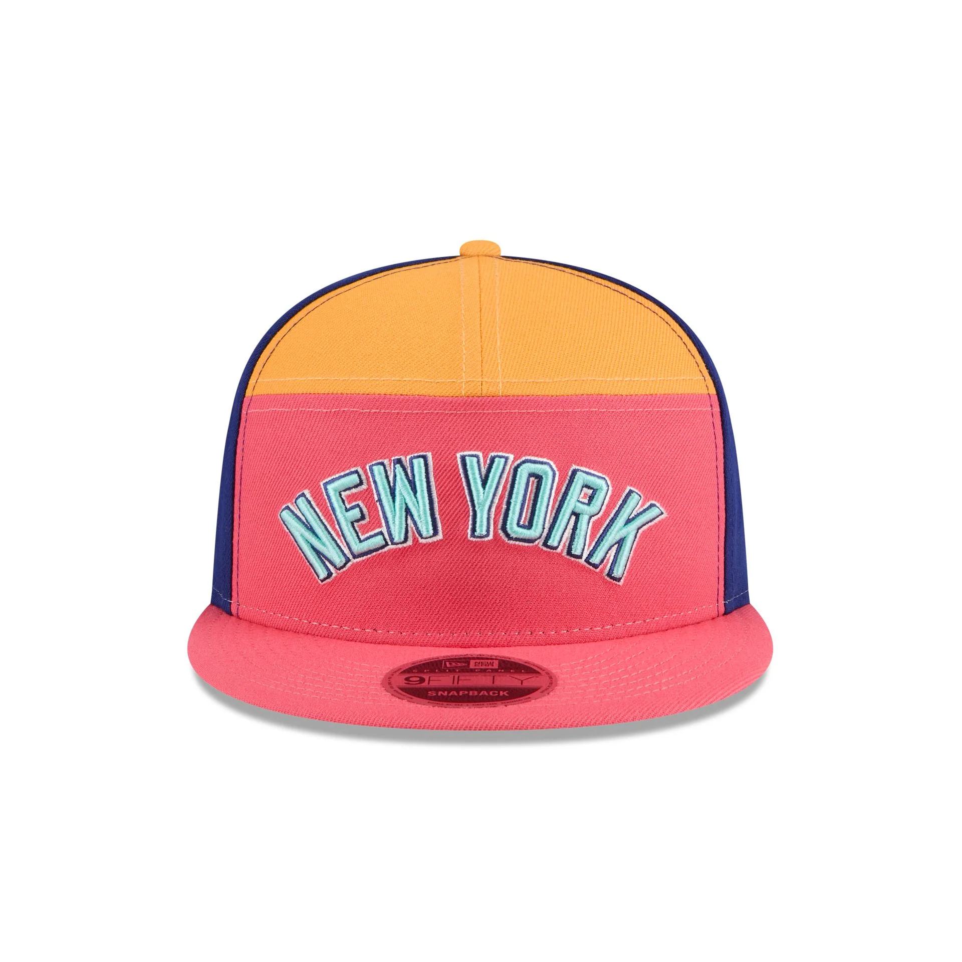 New York Yankees Coral Split Panel 9FIFTY Snapback Hat