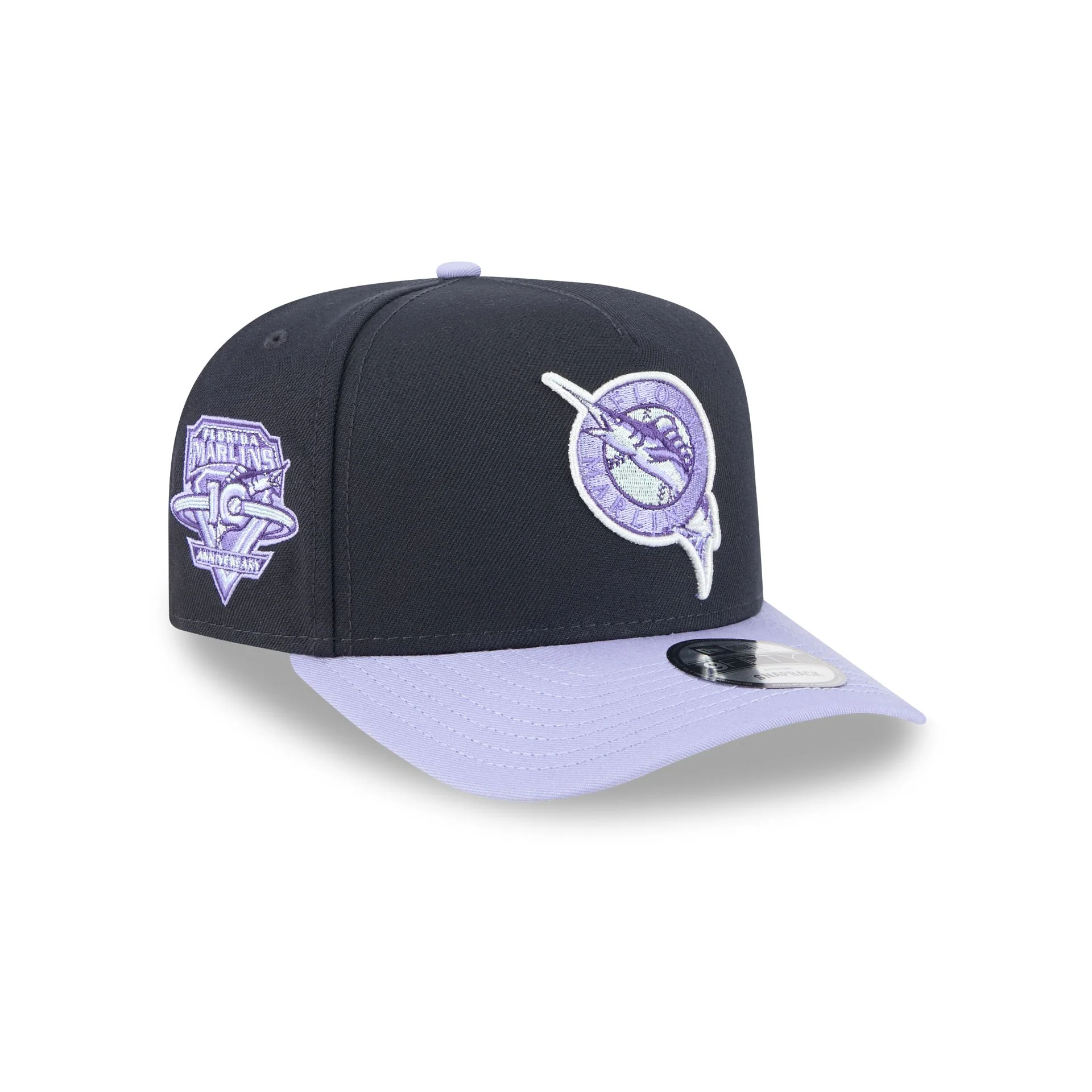 Miami Marlins Navy Lavender 9FIFTY A-Frame Snapback Hat