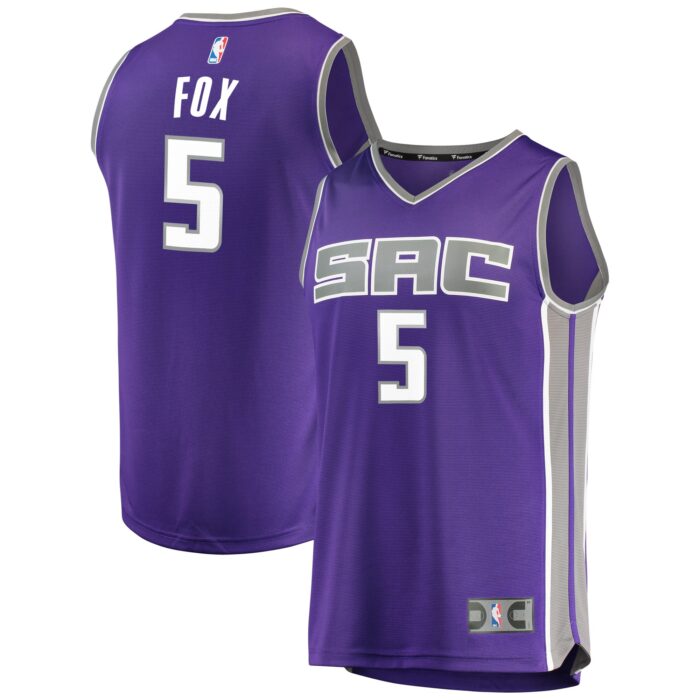 Men’s Sacramento Kings De’Aaron Fox Fanatics Purple Fast Break Replica Jersey – Icon Edition