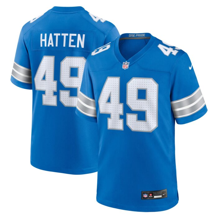 Men’s Detroit Lions Hogan Hatten Nike Blue Game Jersey