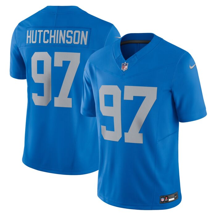 Men’s Detroit Lions Aidan Hutchinson Nike Blue Vapor F.U.S.E. Alternate Limited Jersey