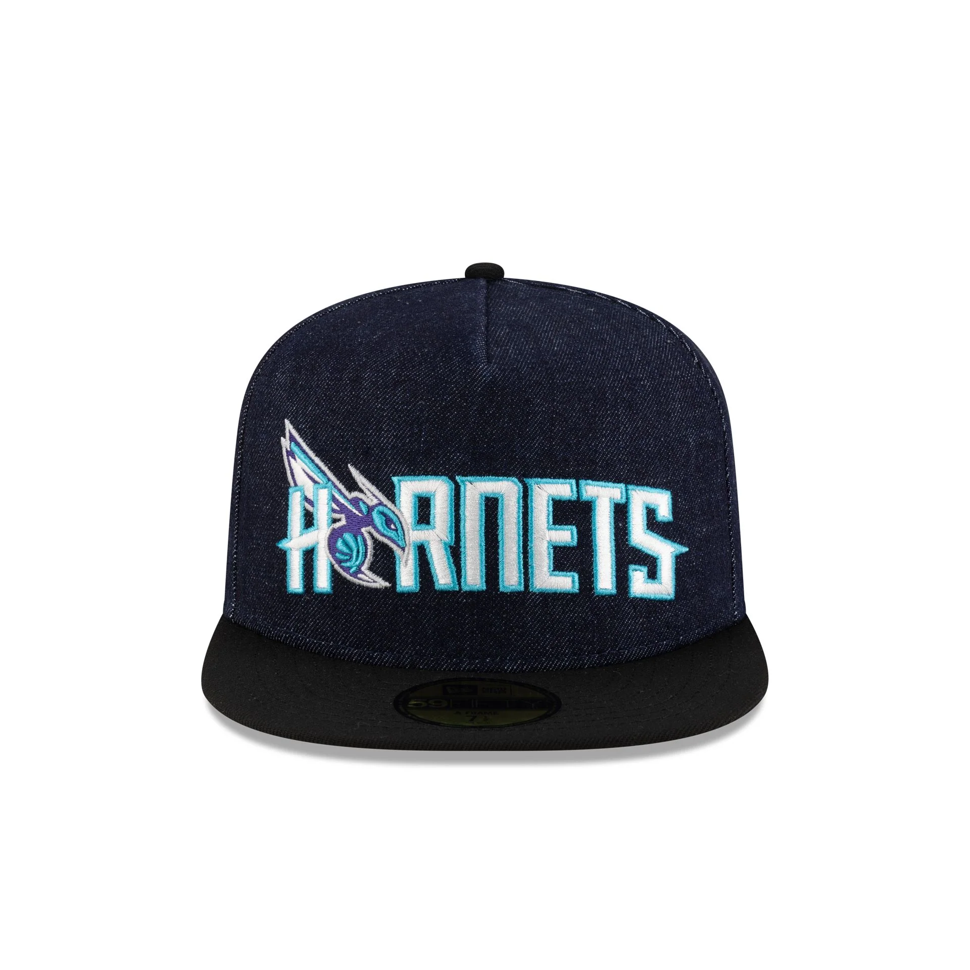 Charlotte Hornets Navy Denim 59FIFTY A-Frame Fitted Hat