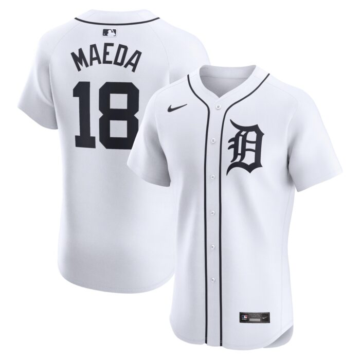 Men’s Detroit Tigers Kenta Maeda Nike White Home Elite Player Jersey