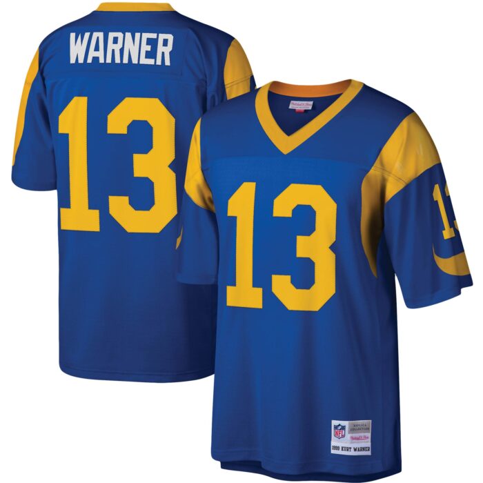 Men’s Los Angeles Rams Kurt Warner Mitchell & Ness Royal Legacy Replica Jersey