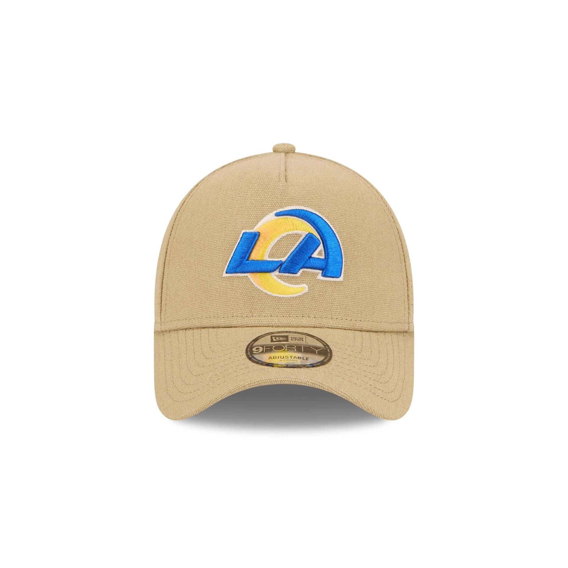 Los Angeles Rams Logo Essentials Khaki 9FORTY A-Frame Snapback Hat