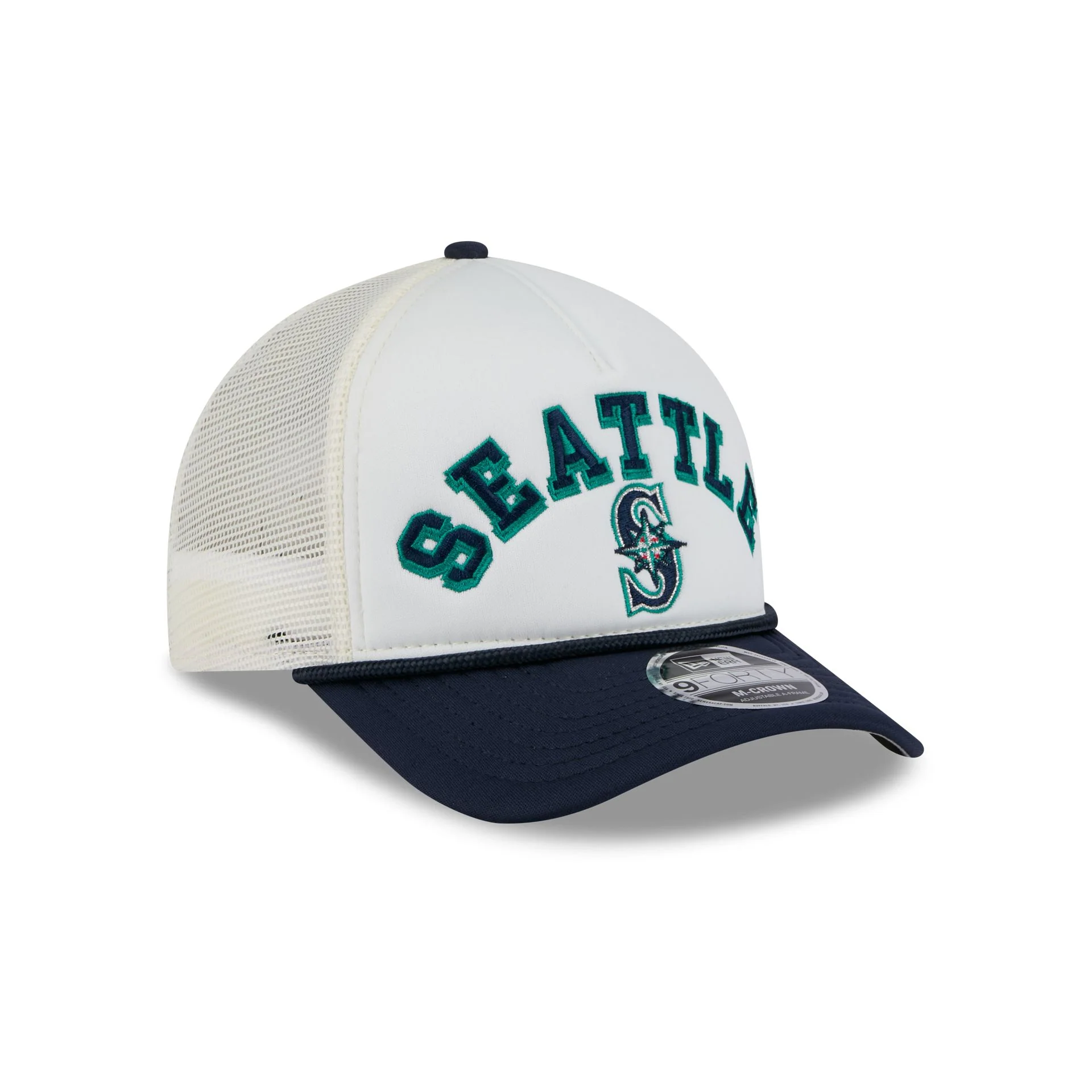Seattle Mariners Chrome Arch 9FORTY M-Crown A-Frame Trucker Hat