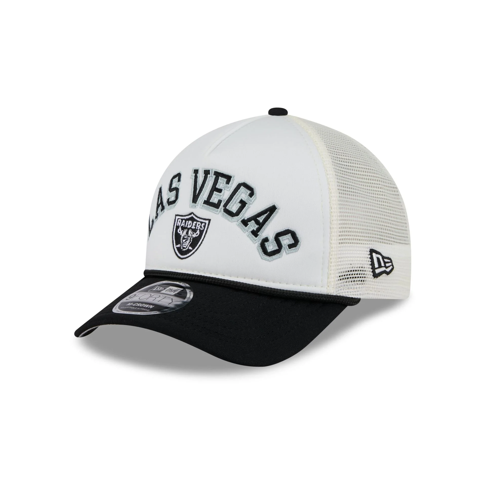 Las Vegas Raiders Chrome Arch 9FORTY M-Crown A-Frame Trucker Hat
