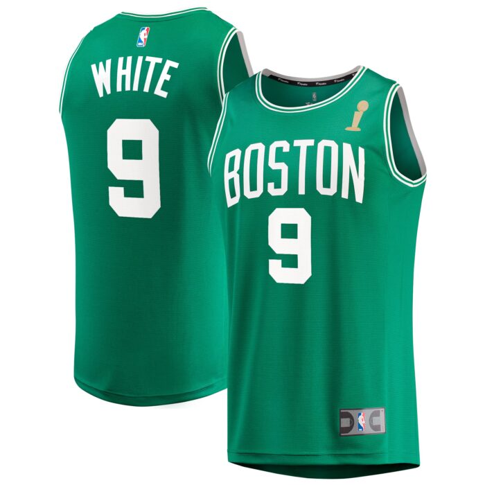 Youth Boston Celtics Derrick White Fanatics Kelly Green 2024 NBA Finals Champions Fast Break Replica Player Jersey – Icon Edition