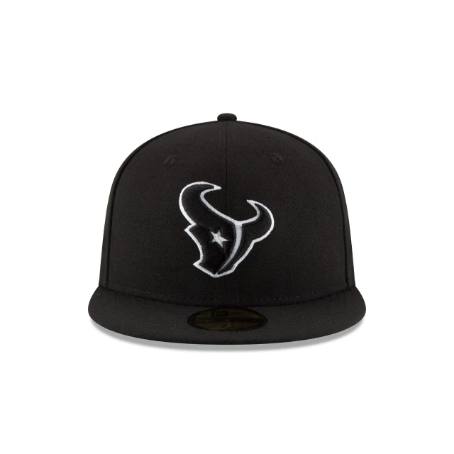 Houston Texans Black & White 59FIFTY Fitted Hat