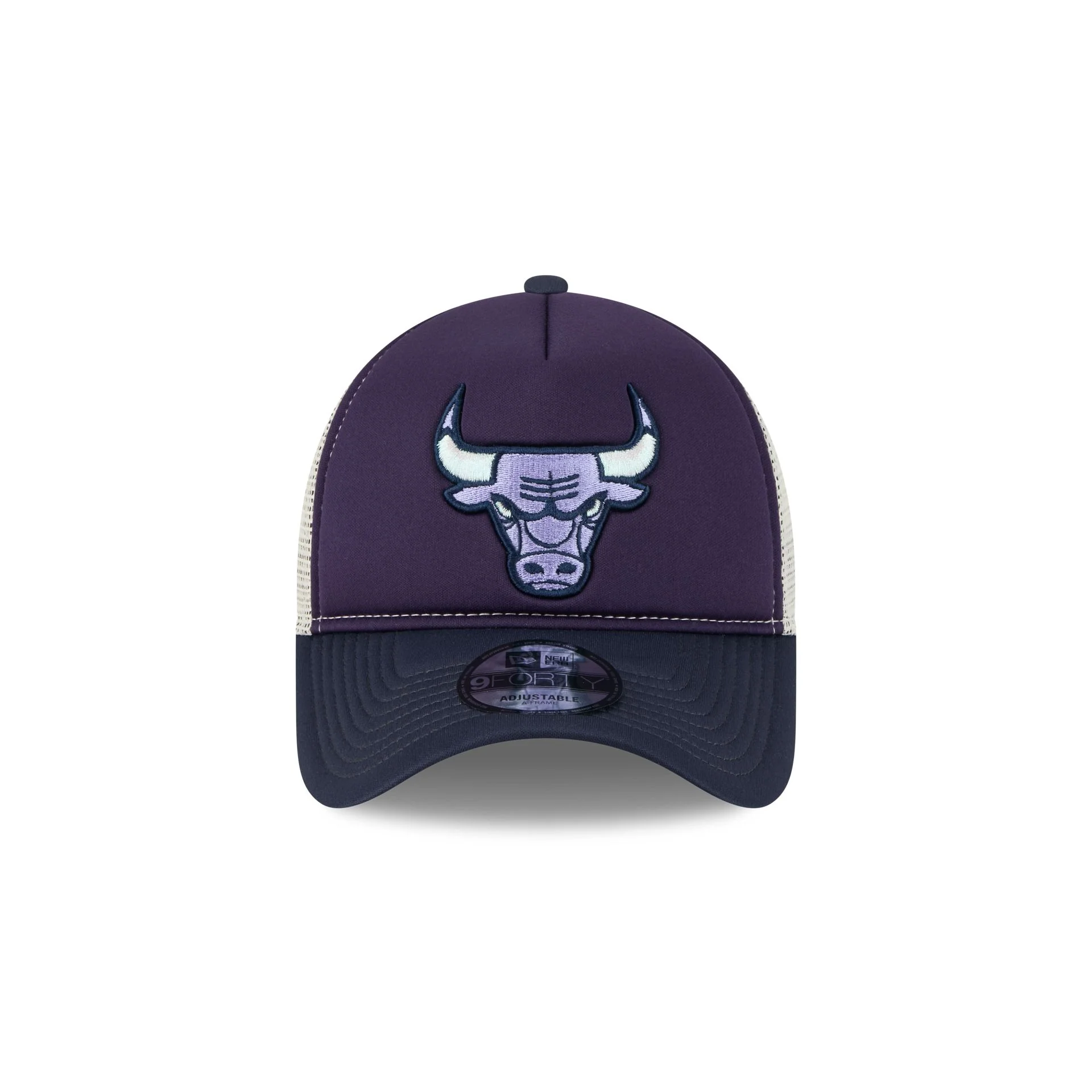 Chicago Bulls Navy Purple 9FORTY A-Frame Trucker Hat
