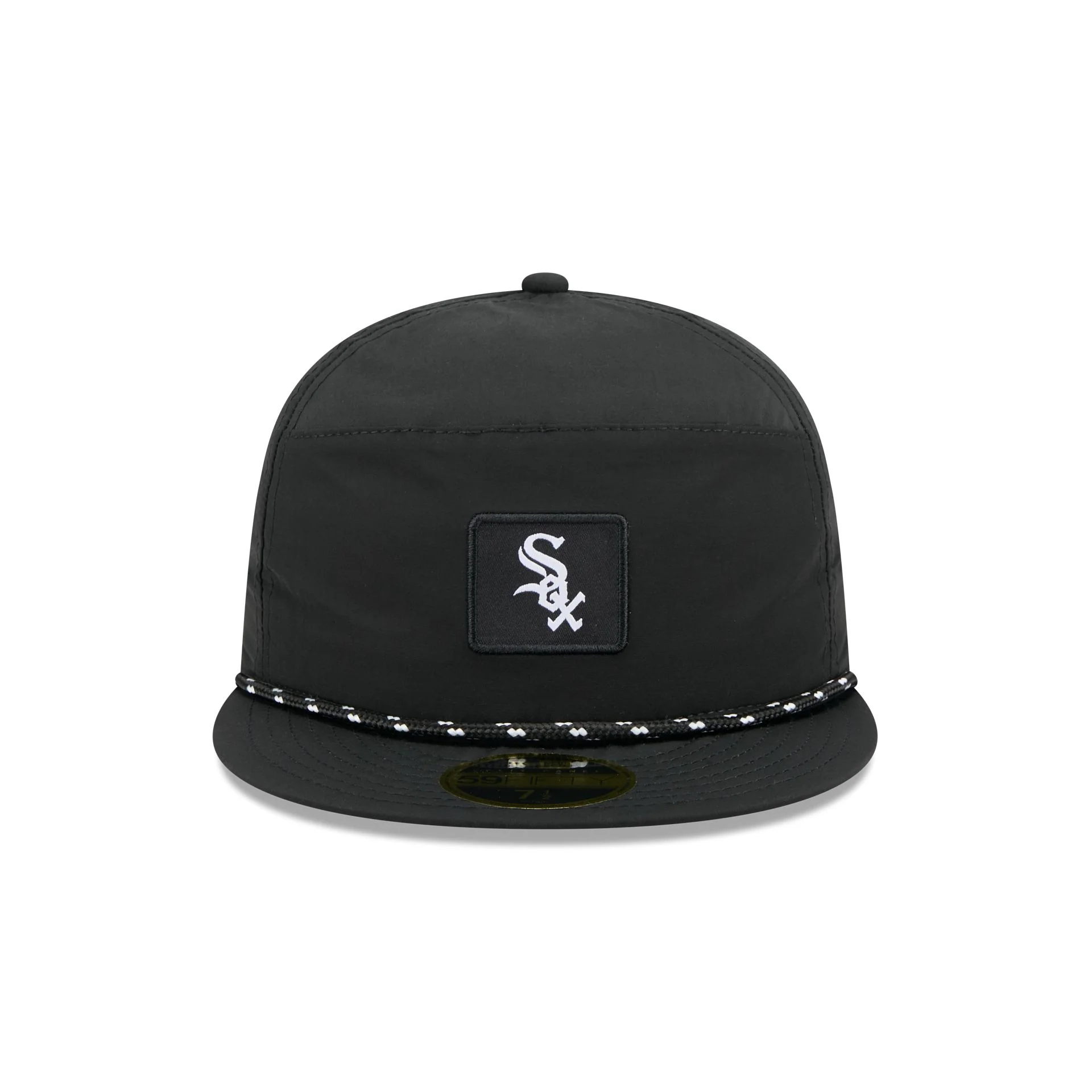 Chicago White Sox Black Poly Rope Split Panel 59FIFTY Fitted Hat