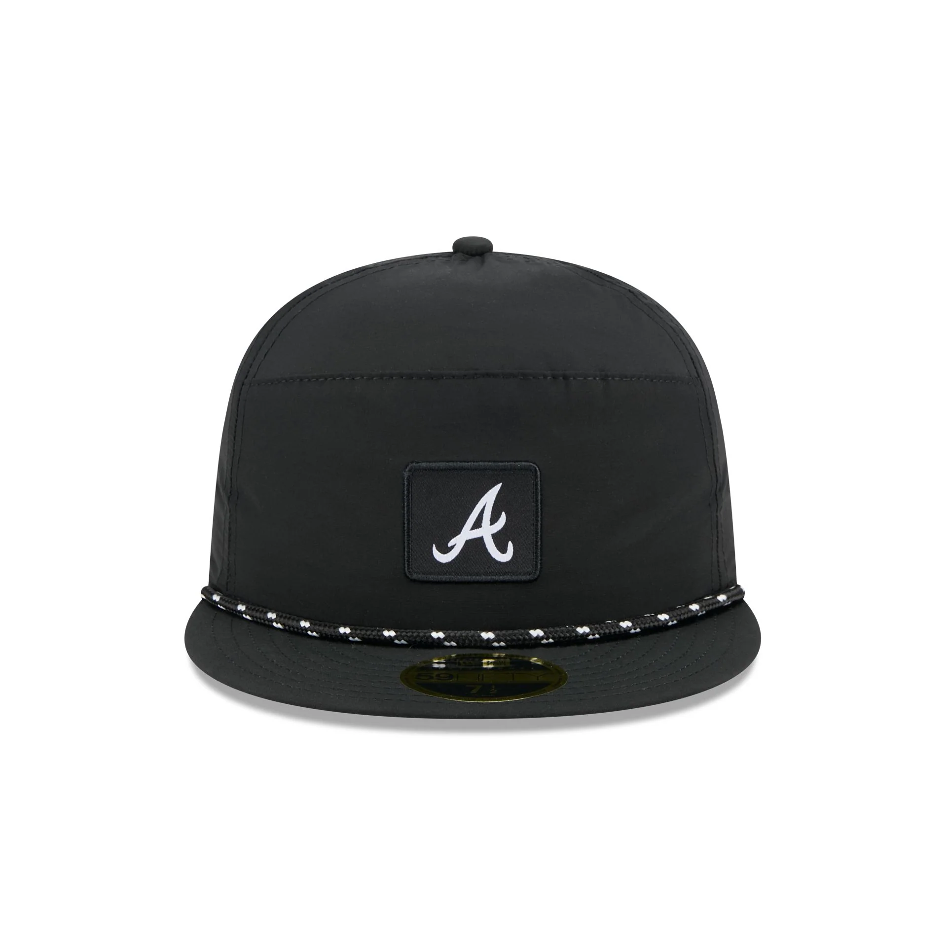Atlanta Braves Black Poly Rope Split Panel 59FIFTY Fitted Hat