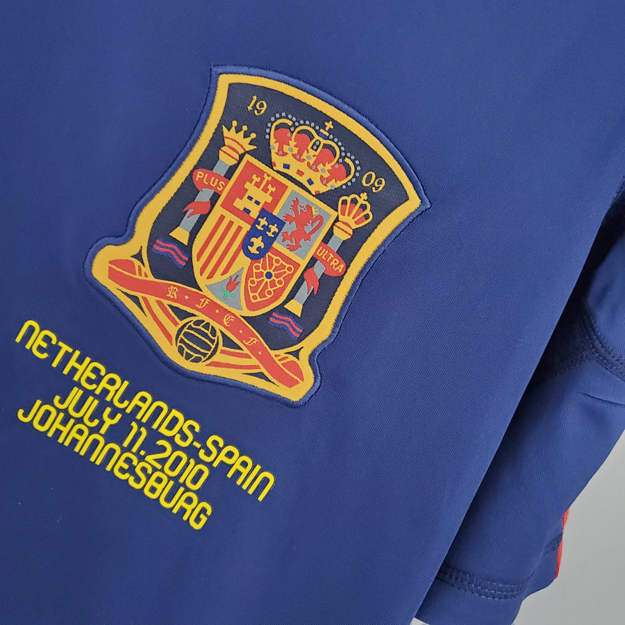Spain Mundial Away Jersey 2010 Retro Long Sleeve