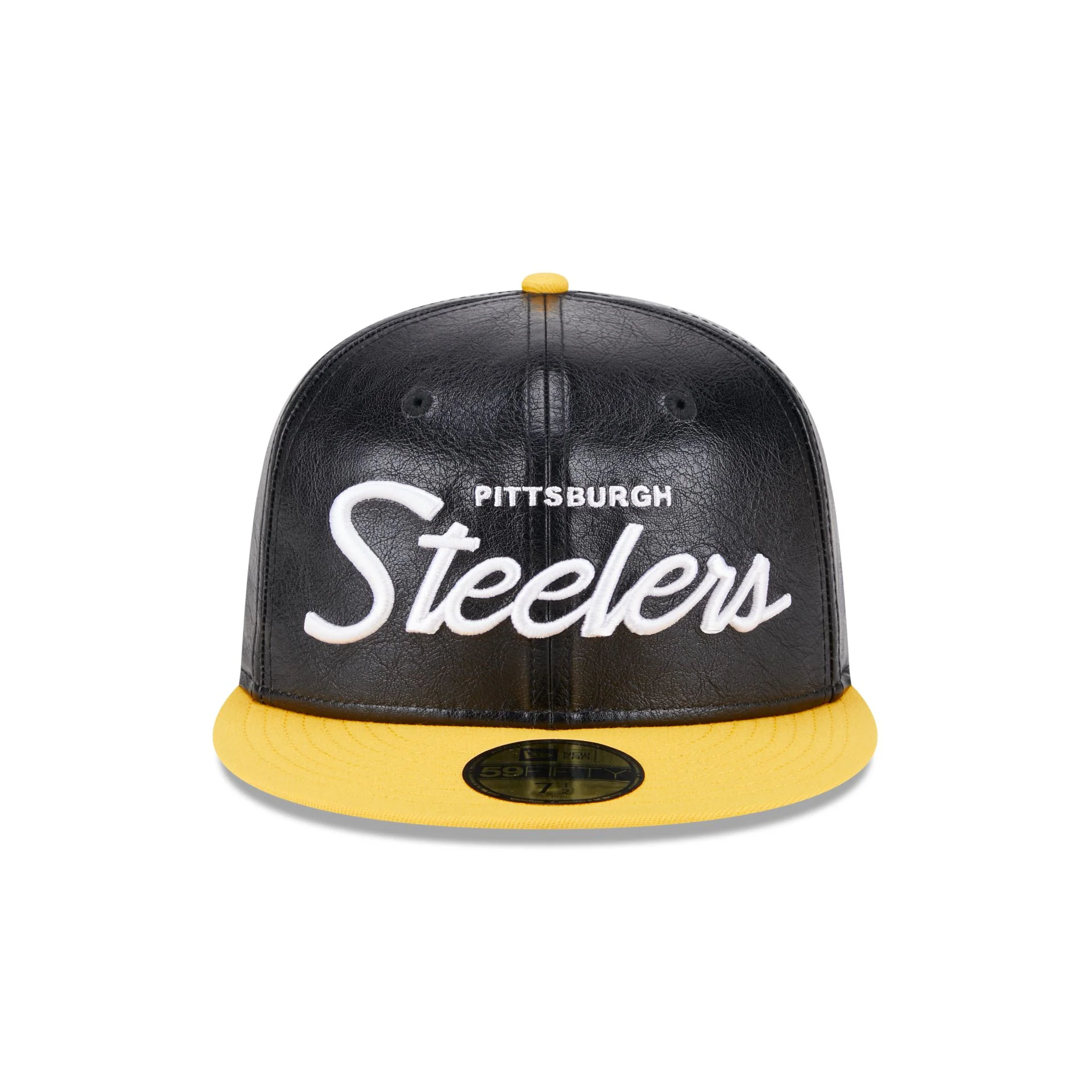 Pittsburgh Steelers Faux Leather Crown 59FIFTY Fitted Hat