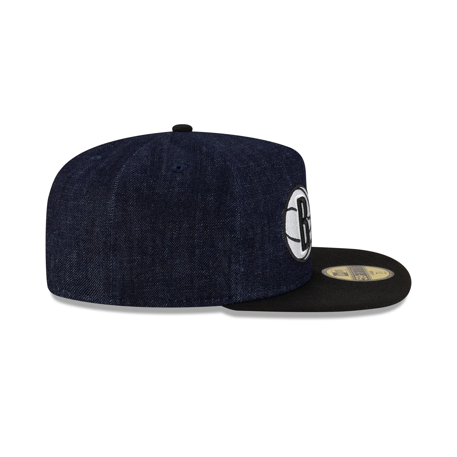 Brooklyn Nets Navy Denim 59FIFTY A-Frame Fitted Hat