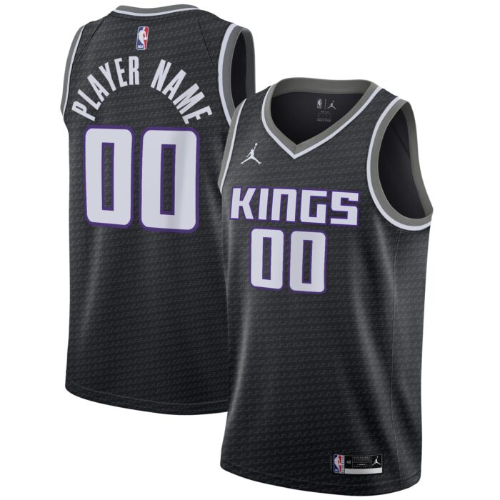 Men’s Sacramento Kings Jordan Brand Black Swingman Custom Jersey – Statement Edition