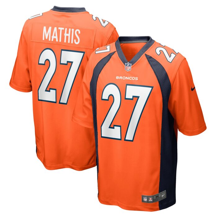 Men’s Denver Broncos Damarri Mathis Nike Orange Game Player Jersey