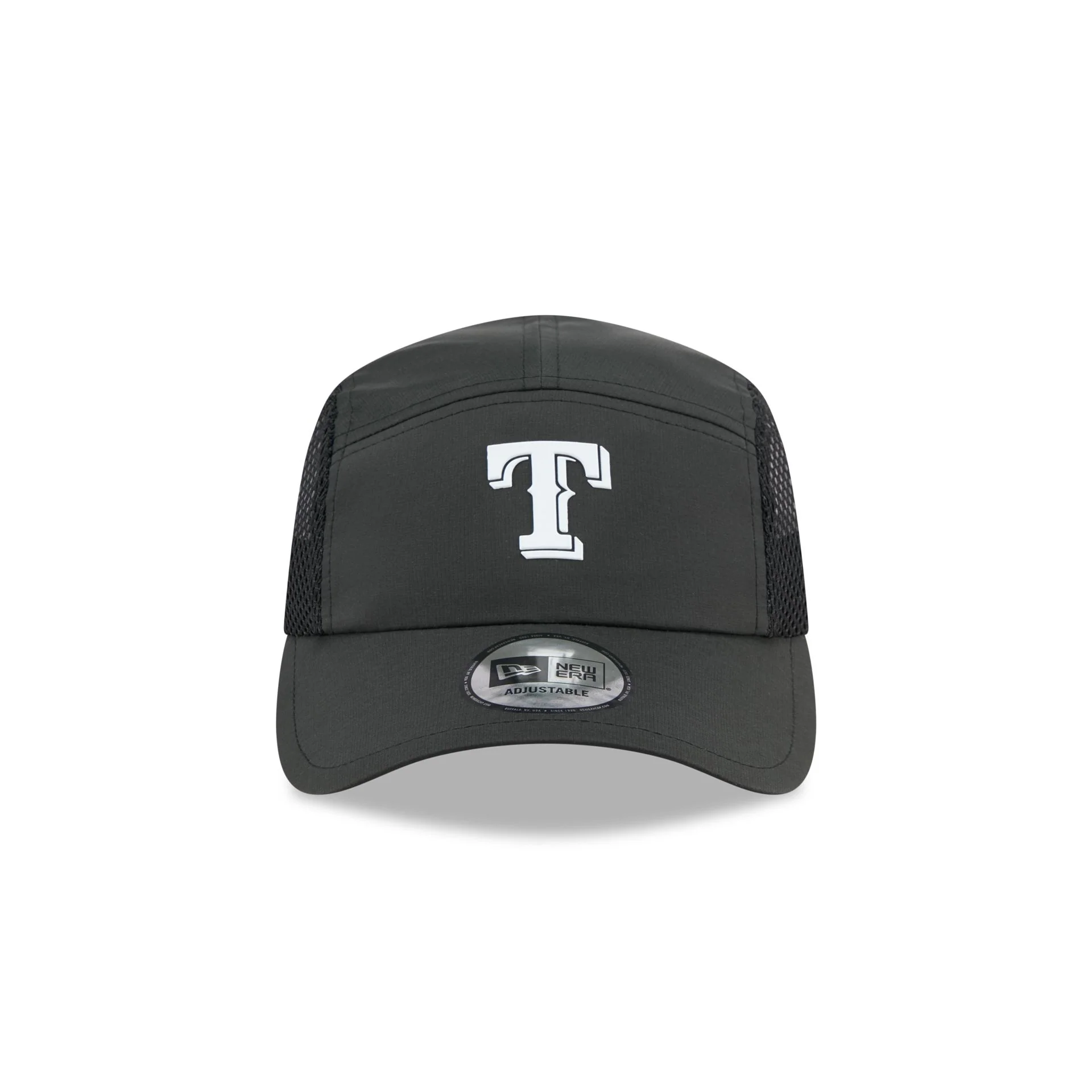 Texas Rangers Black Poly Runner Adjustable Hat