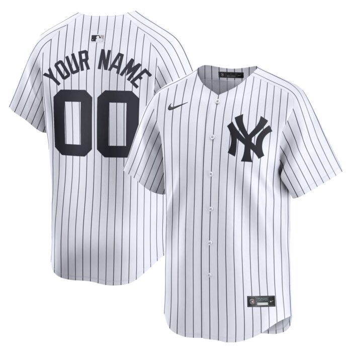 Men’s New York Yankees Nike White Home Limited Custom Jersey
