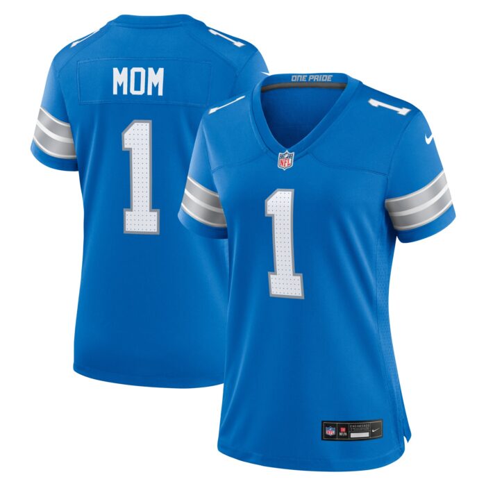 Men’s Detroit Lions Number 1 Mom Nike Blue Game Jersey