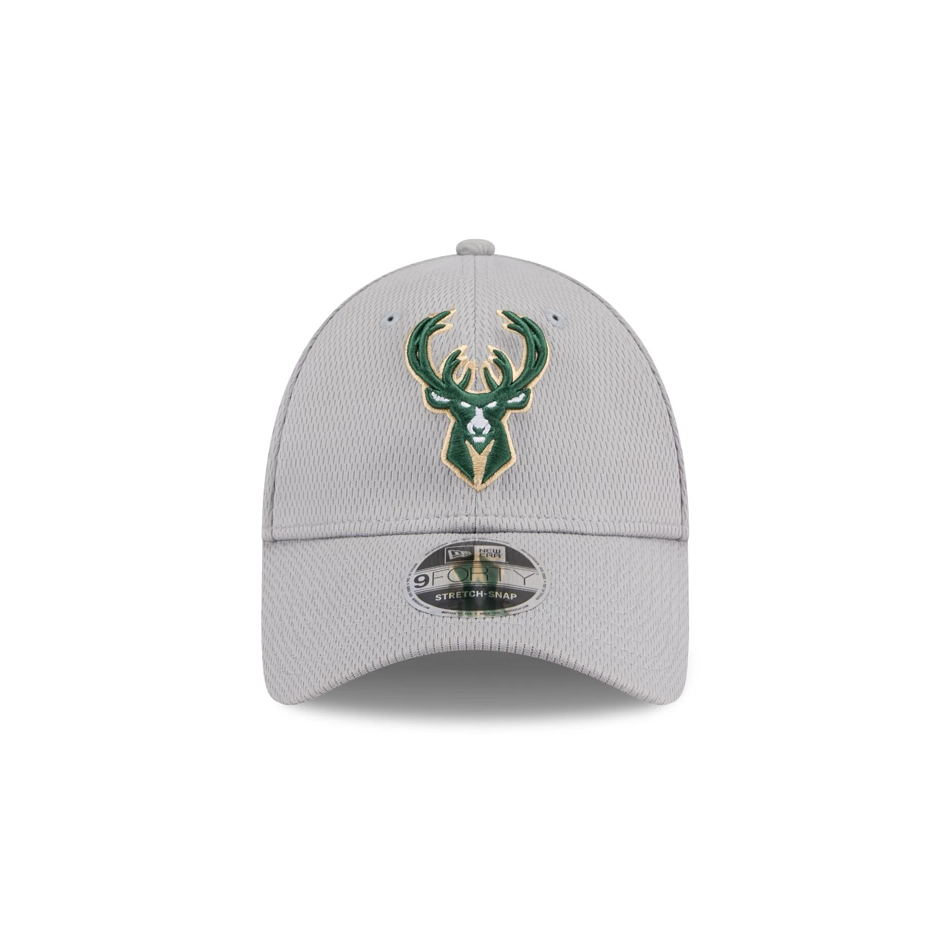Milwaukee Bucks Gray 9FORTY Stretch-Snap Hat