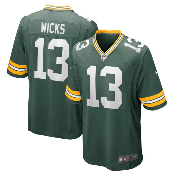 Men’s Green Bay Packers Dontayvion Wicks Nike Green Game Jersey