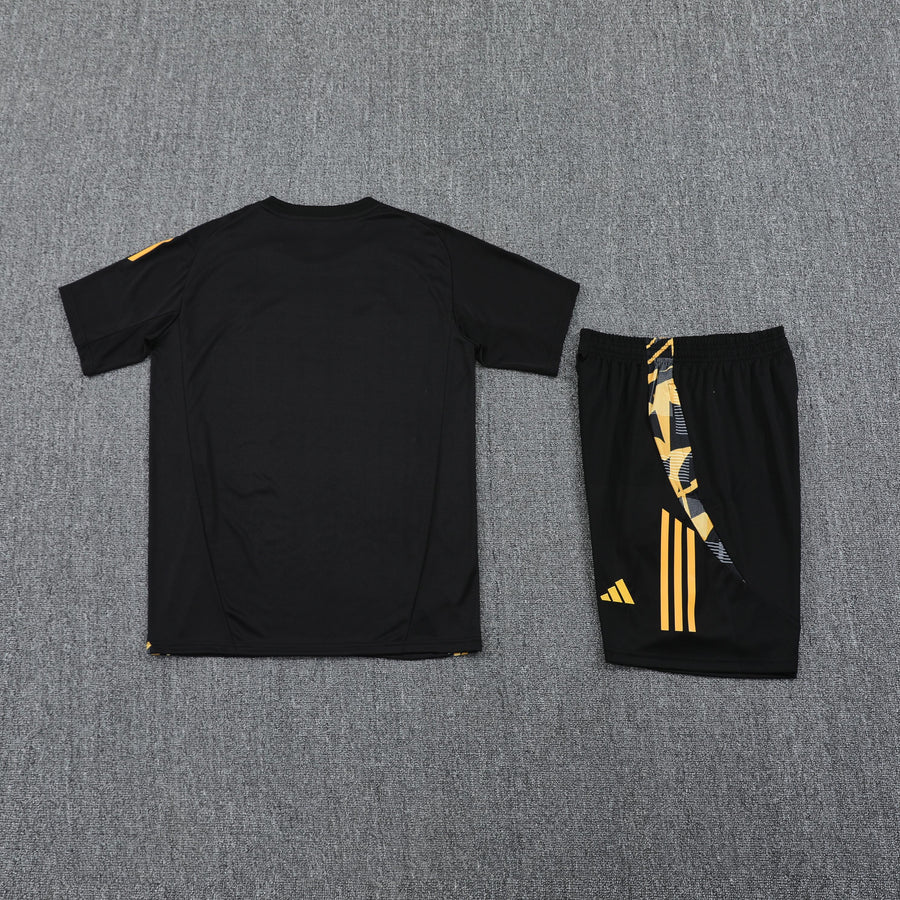 Kit Shirt + Shorts Real Madrid Black/Orange Training 24/25