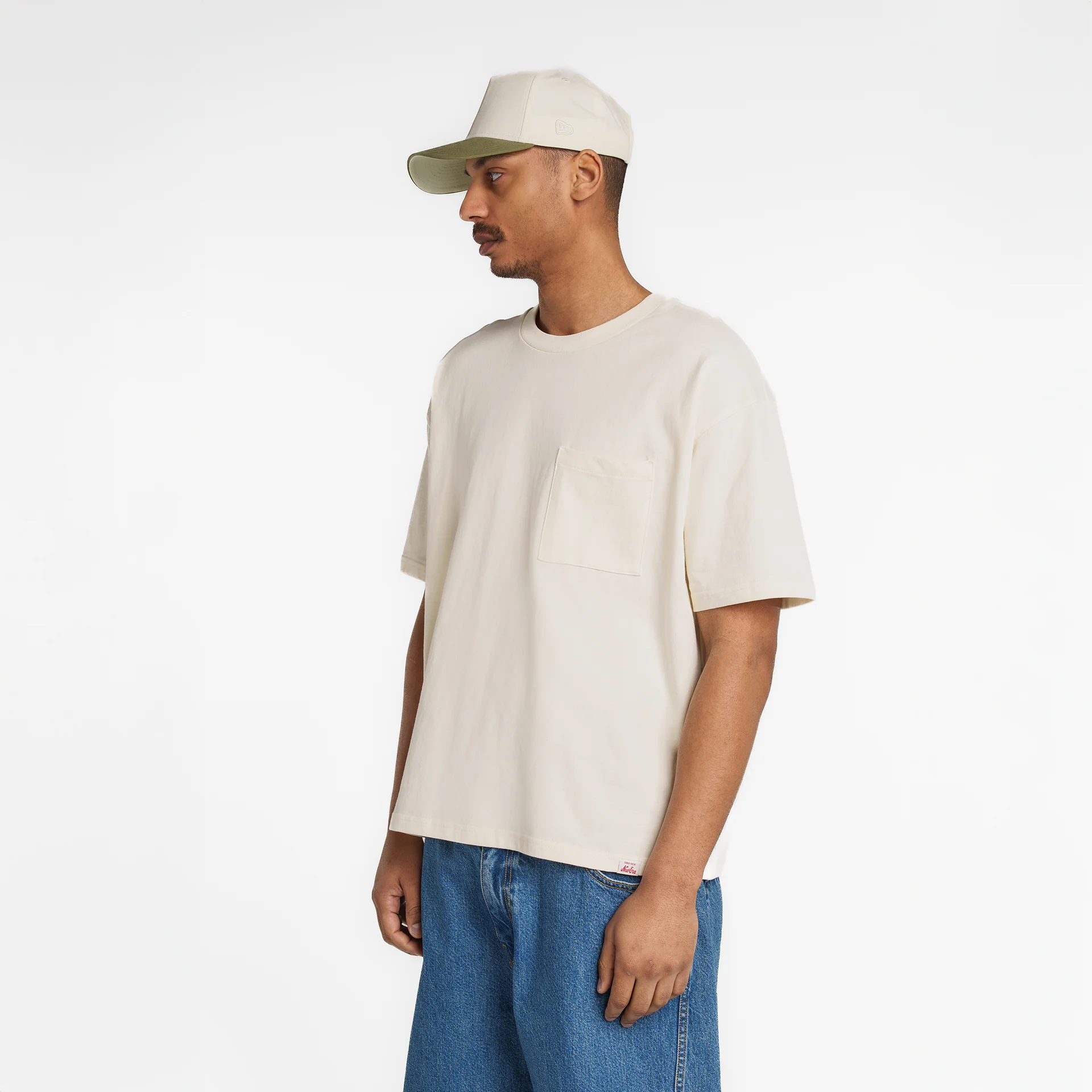 New Era Branded Alden Heavyweight Chrome White Pocket T-Shirt