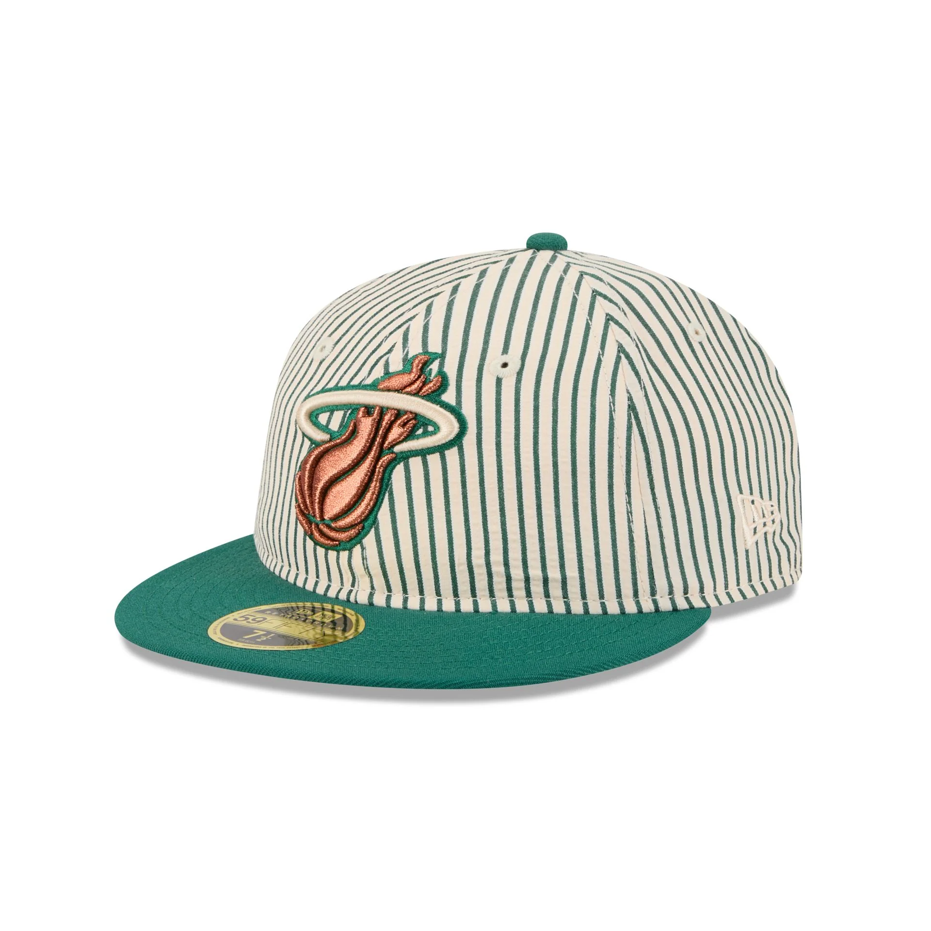 Just Caps Seersucker Miami Heat Retro Crown 59FIFTY Fitted Hat