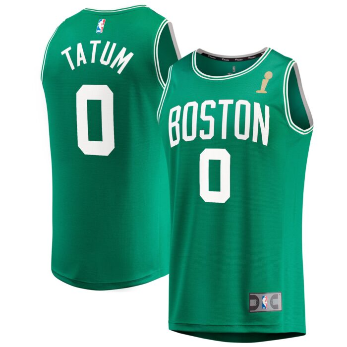 Men’s Boston Celtics Jayson Tatum Fanatics Kelly Green 2024 NBA Finals Champions Fast Break Replica Player Jersey – Icon Edition