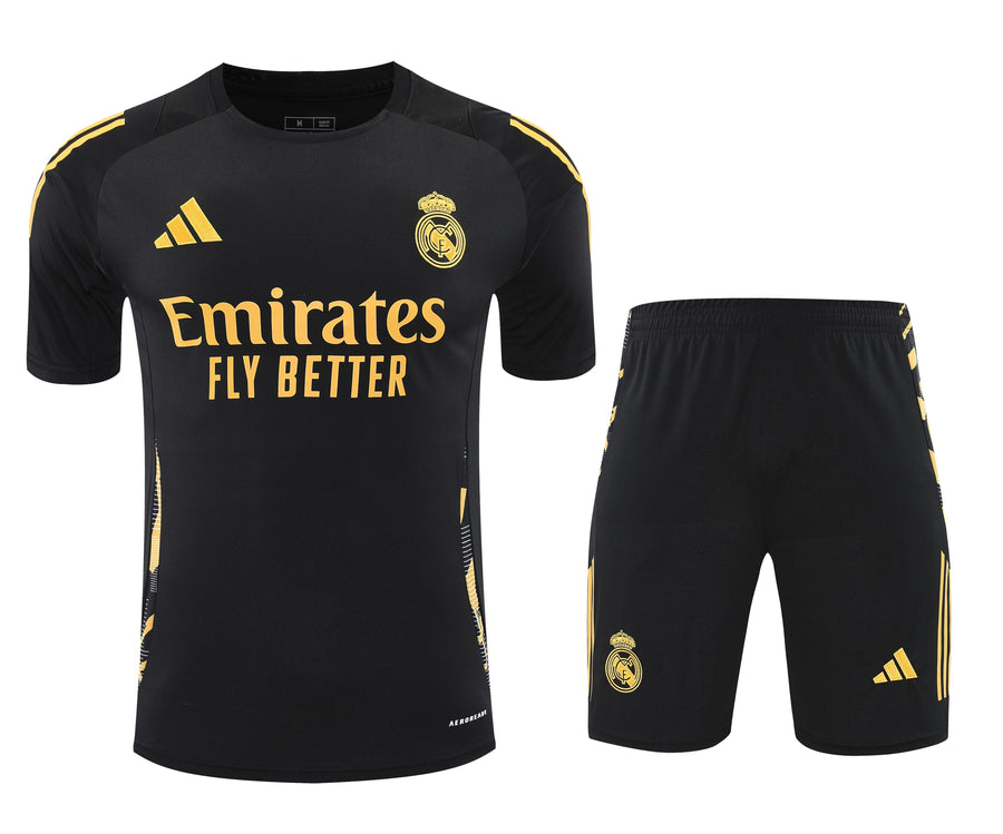 Kit Shirt + Shorts Real Madrid Black/Orange Training 24/25