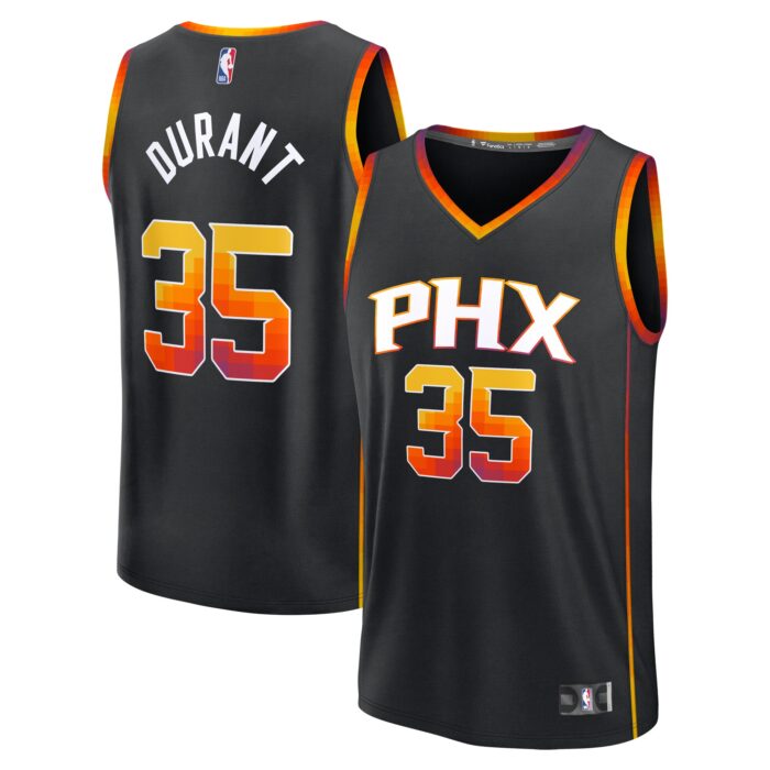 Youth Phoenix Suns Kevin Durant Fanatics Black Fast Break Replica Player Jersey – Statement Edition