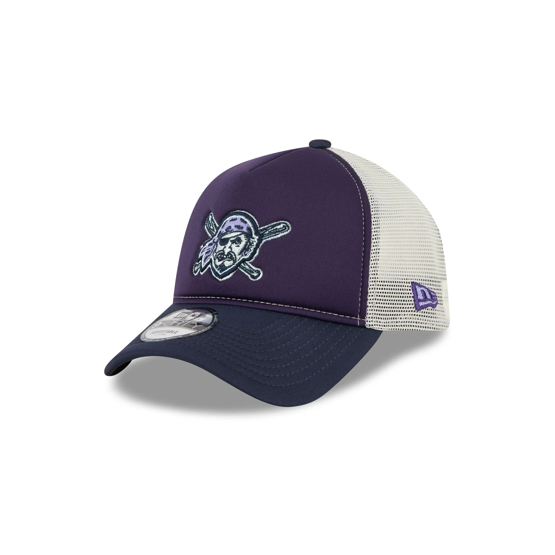 Pittsburgh Pirates Navy Purple 9FORTY A-Frame Trucker Hat