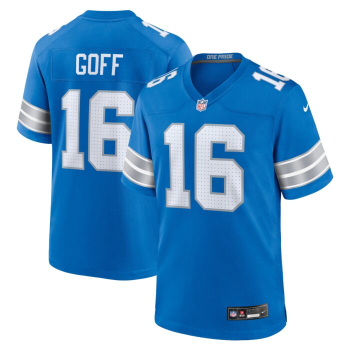 Men’s Detroit Lions Jared Goff Nike Blue Game Jersey