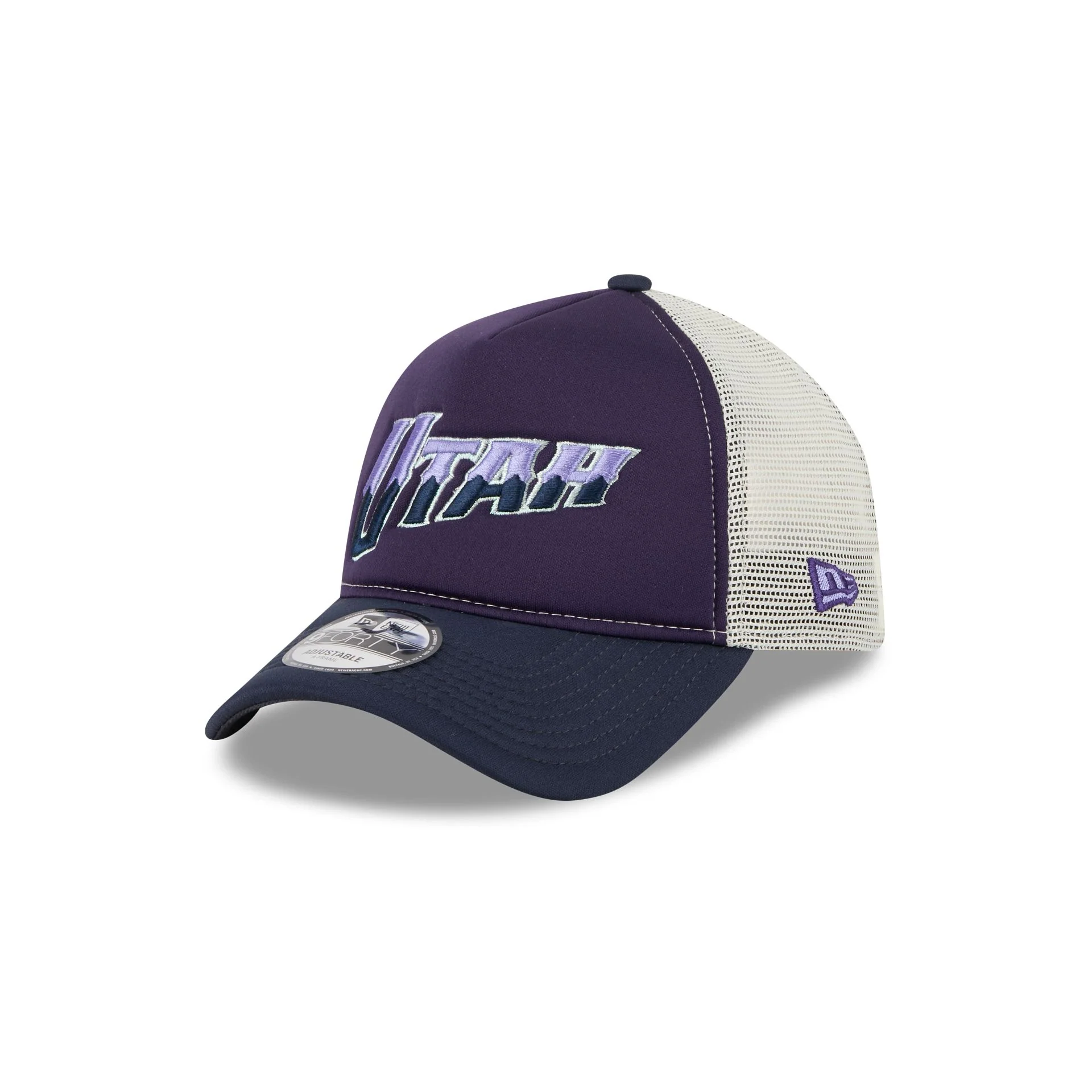Utah Jazz Navy Purple 9FORTY A-Frame Trucker Hat