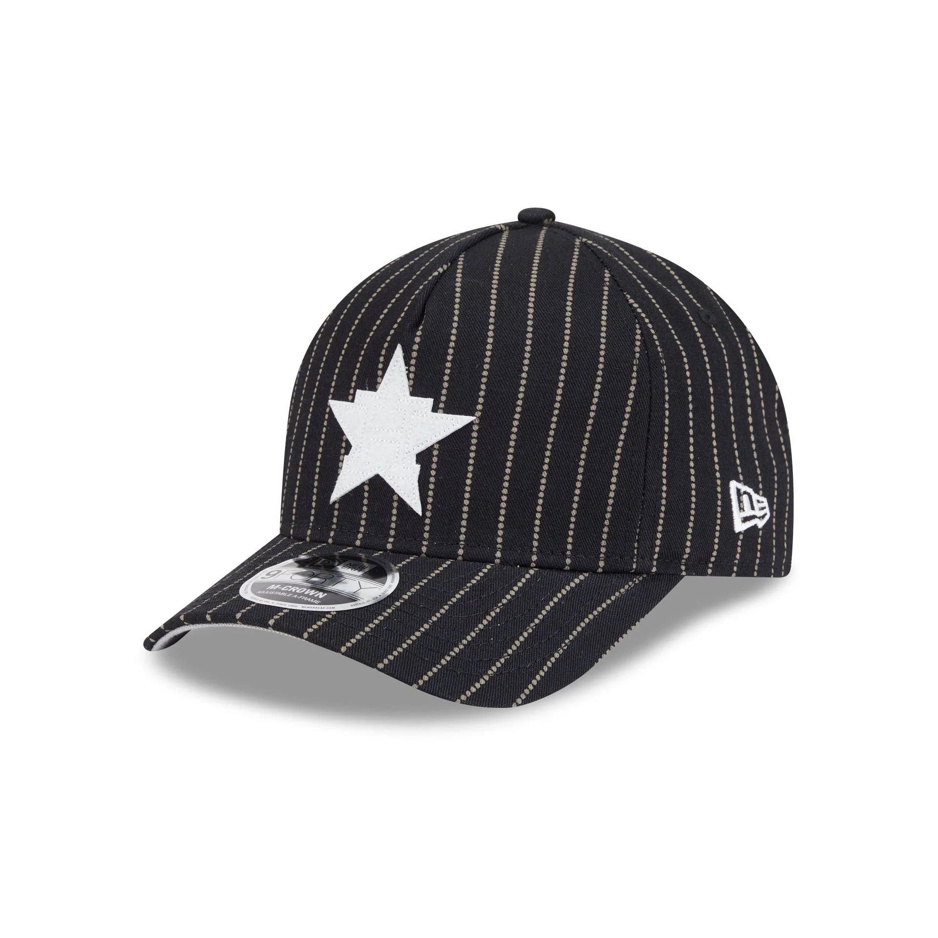 Houston Astros Dotted Pinstripe 9FORTY M-Crown A-Frame Adjustable Hat