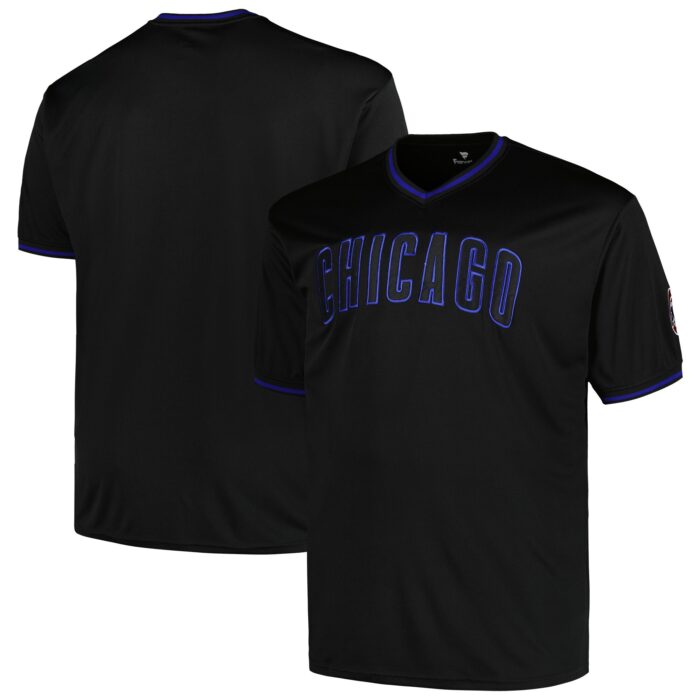 Men’s Chicago Cubs Profile Black Big & Tall Pop Fashion Jersey