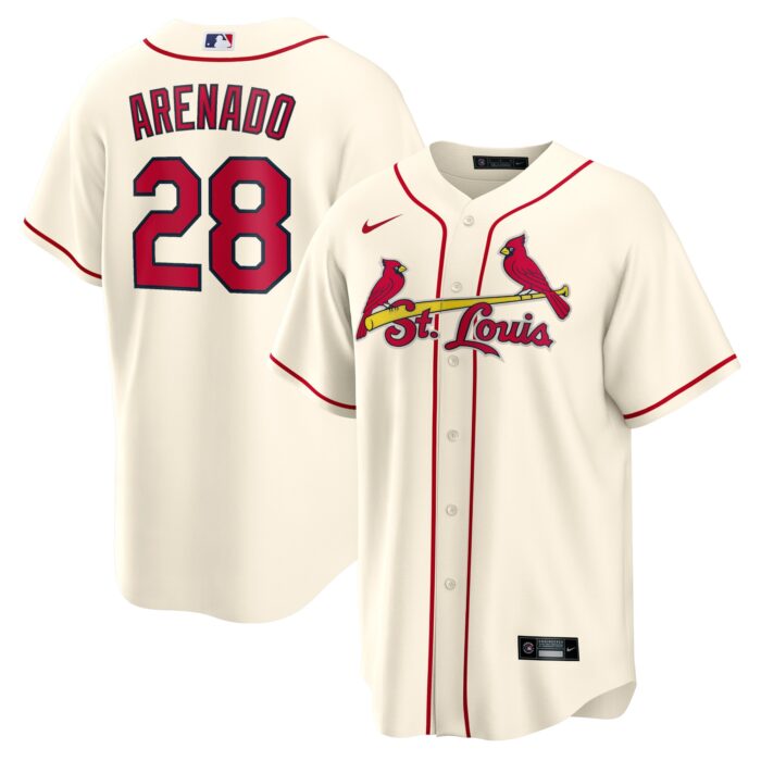 Men’s St. Louis Cardinals Nolan Arenado Nike Cream Alternate Official Replica Player Jersey