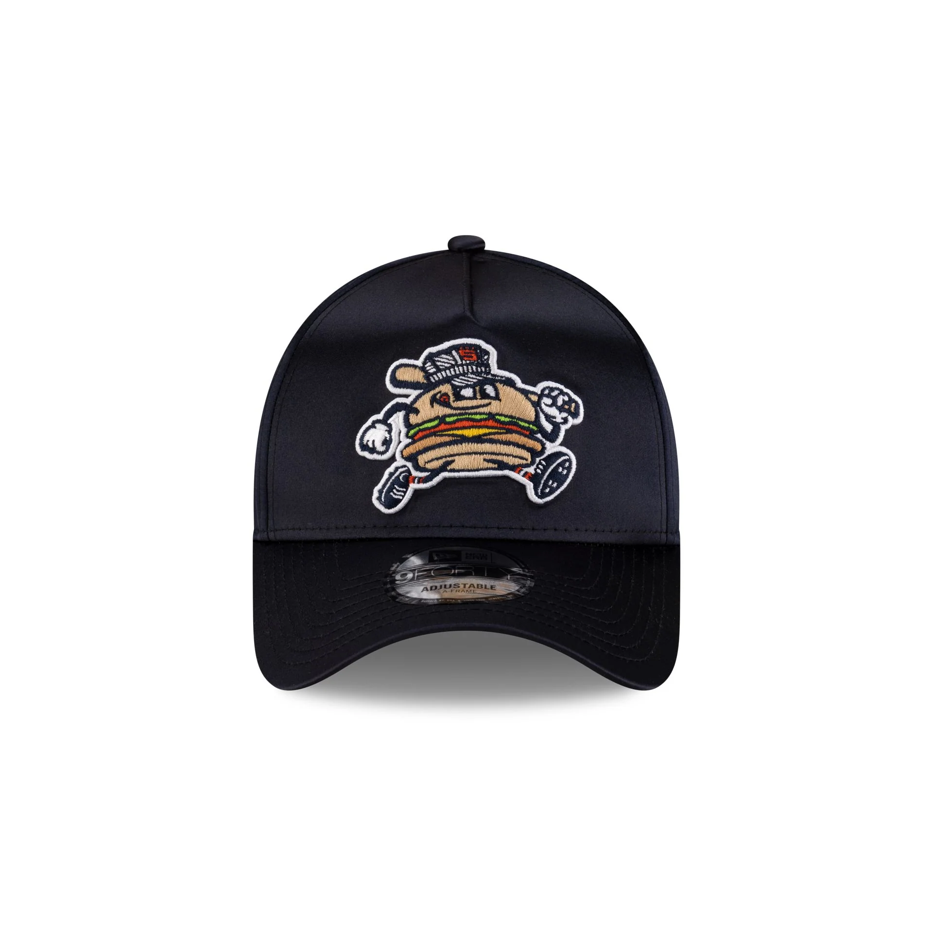 Hub City Spartanburgers Navy Satin 9FORTY A-Frame Snapback Hat