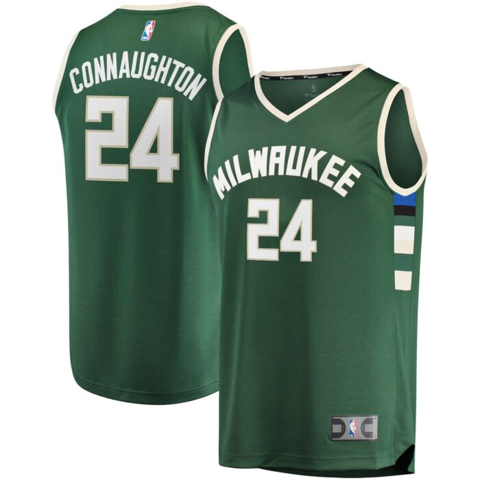 Men’s Milwaukee Bucks Pat Connaughton Fanatics Hunter Green Fast Break Replica Jersey – Icon Edition