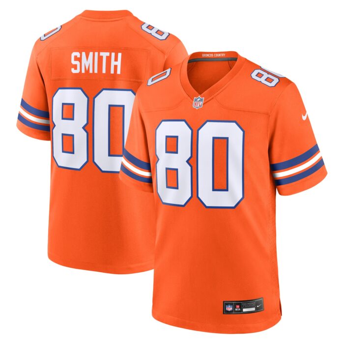 Men’s Denver Broncos Rod Smith Nike Orange Mile High Collection 1977 Throwback Retired Player Game Jersey