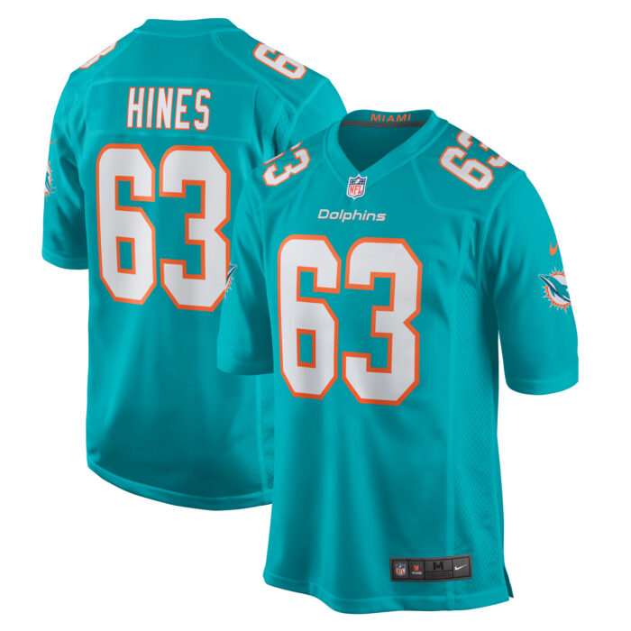 Men’s Miami Dolphins Chasen Hines Nike Aqua Team Game Jersey