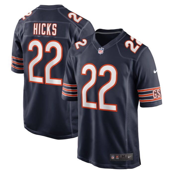 Men’s Chicago Bears Elijah Hicks Nike Navy Team Game Jersey