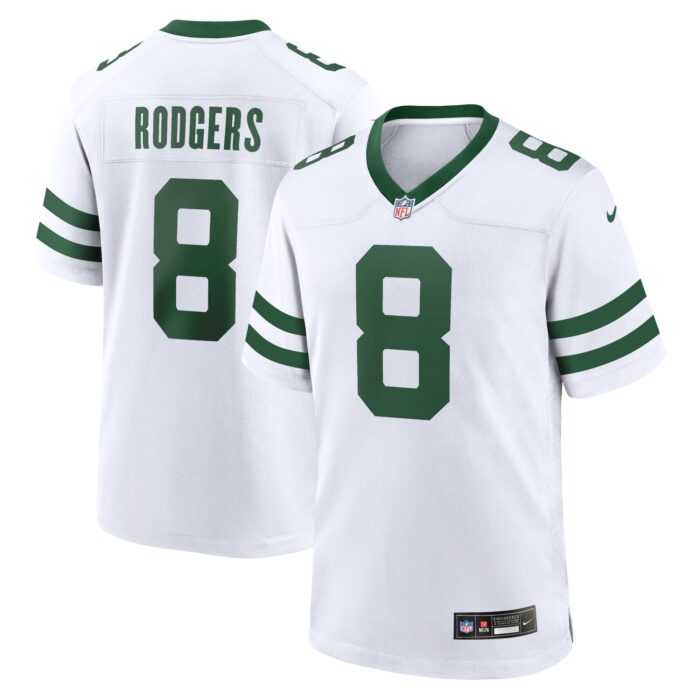 Men’s New York Jets Aaron Rodgers Nike Legacy White Game Jersey