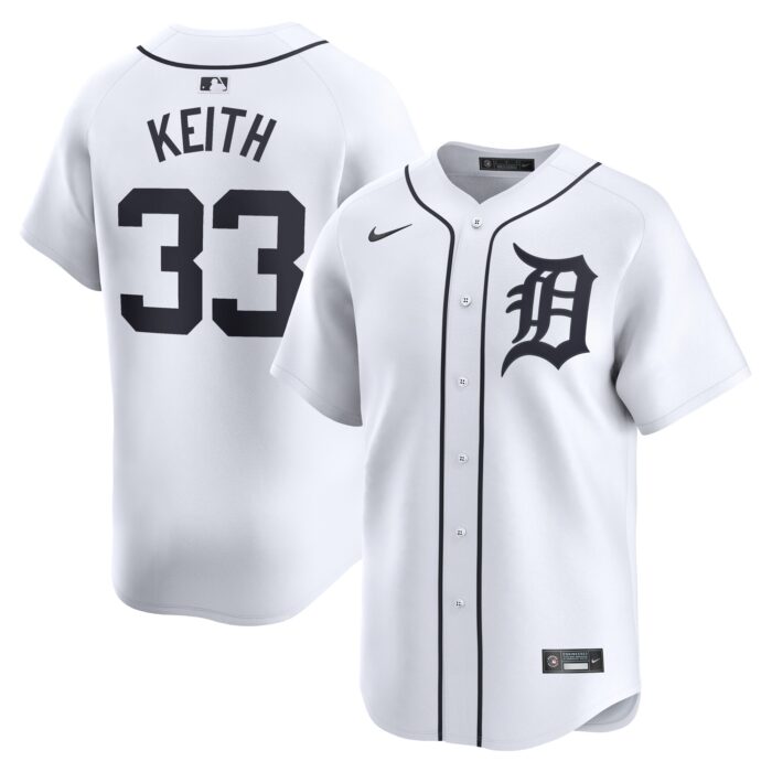 Men’s Detroit Tigers Colt Keith Nike White Home Limited Player Jersey