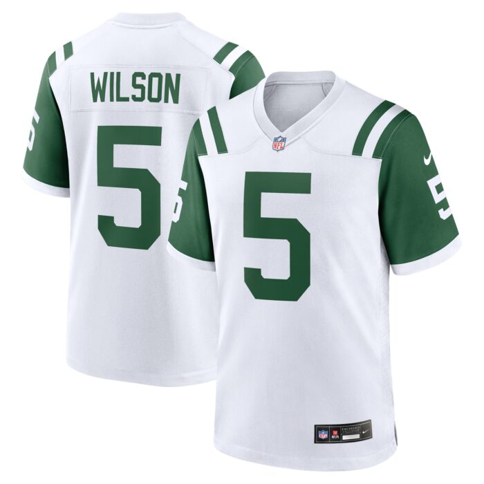 Men’s New York Jets Garrett Wilson Nike White Classic Alternate Game Jersey