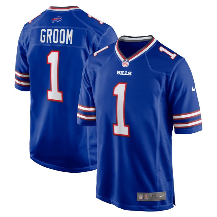 Men’s Buffalo Bills Number 1 Groom Nike Royal Game Jersey